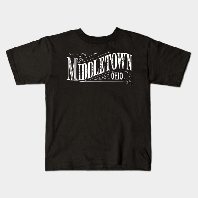 Vintage Middletown, OH Kids T-Shirt by DonDota